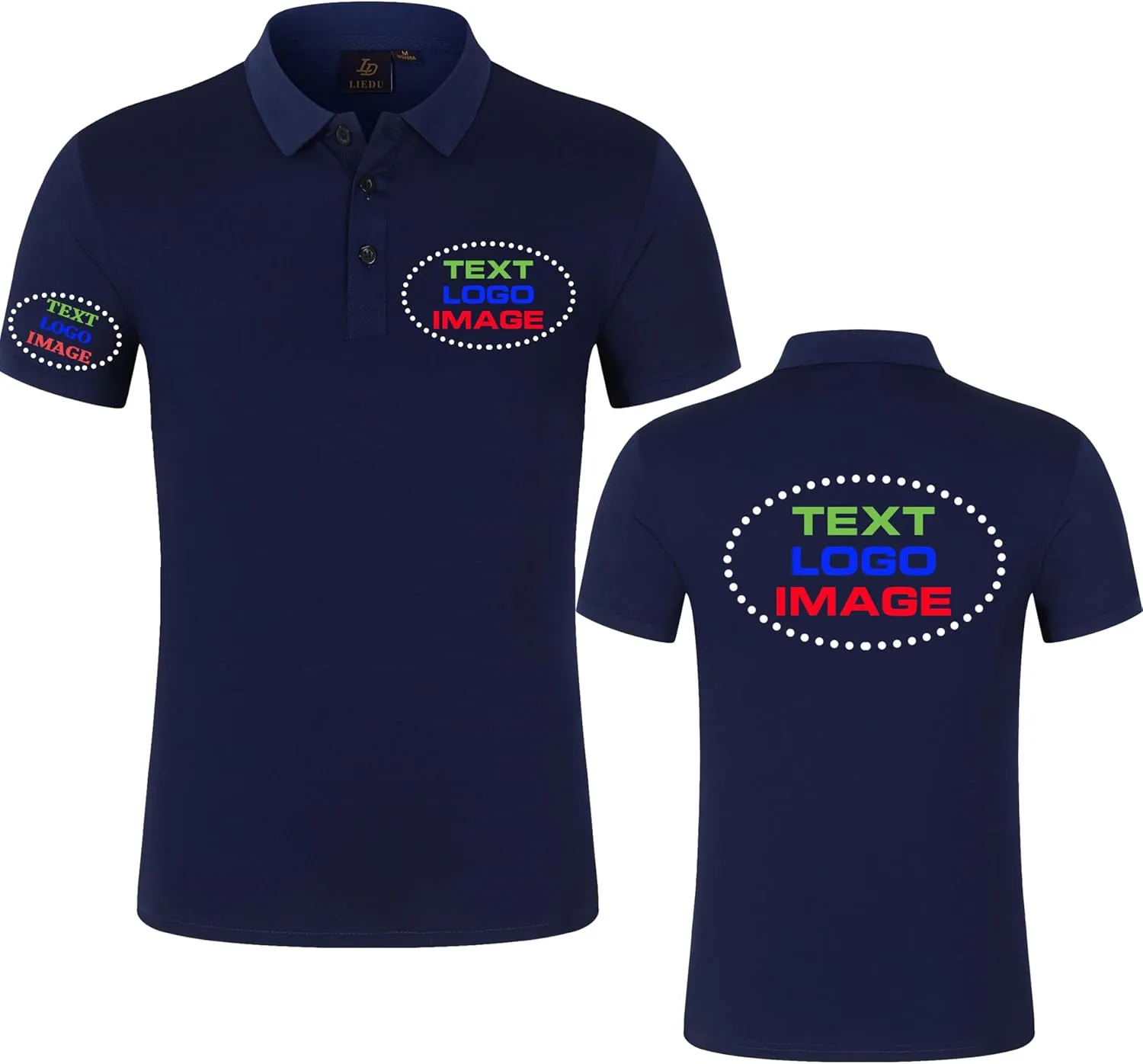 Add Your Own Text Image Picture Photo Design Men Polo Shirt Custom Man Work Shirt Personalized Shirt