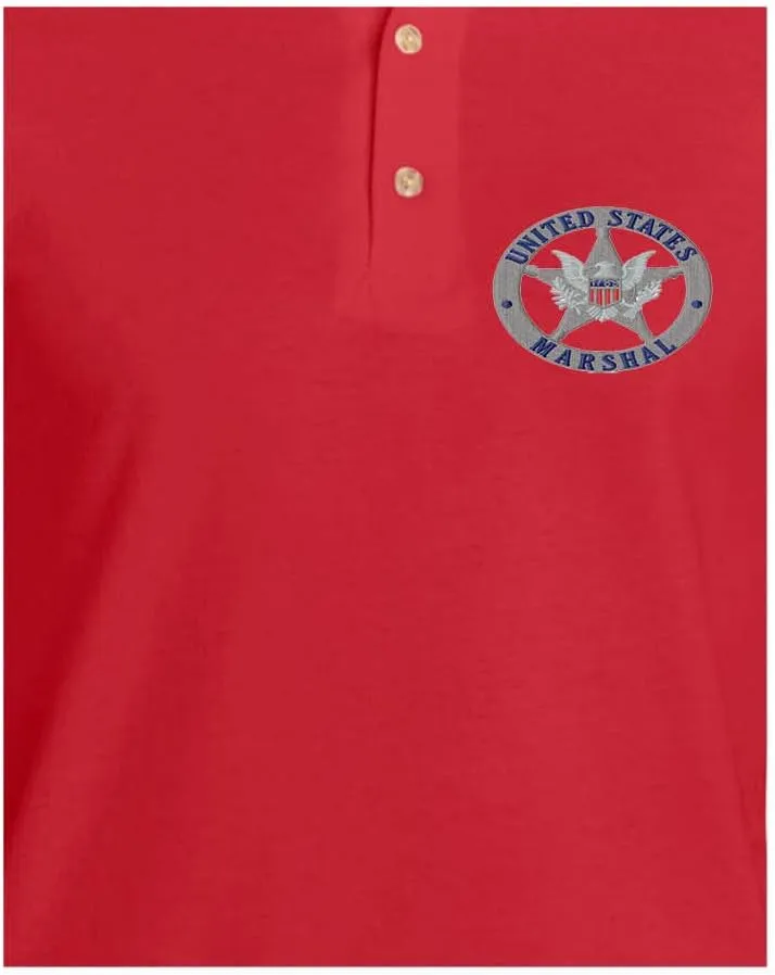 ALLNTRENDS Men's Polo T Shirt U.S Marshals Embroidered USA Service Shirt