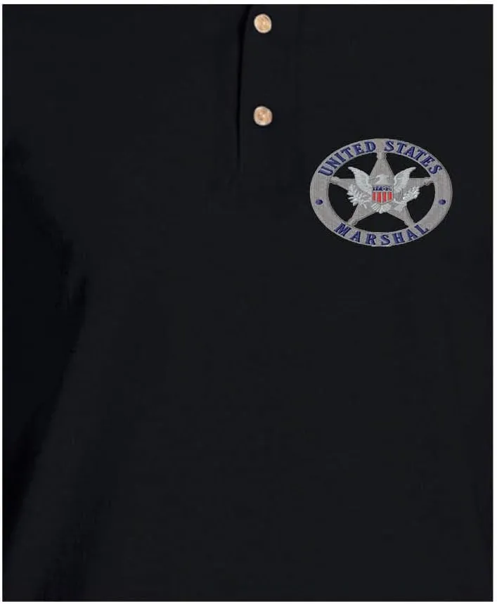 ALLNTRENDS Men's Polo T Shirt U.S Marshals Embroidered USA Service Shirt