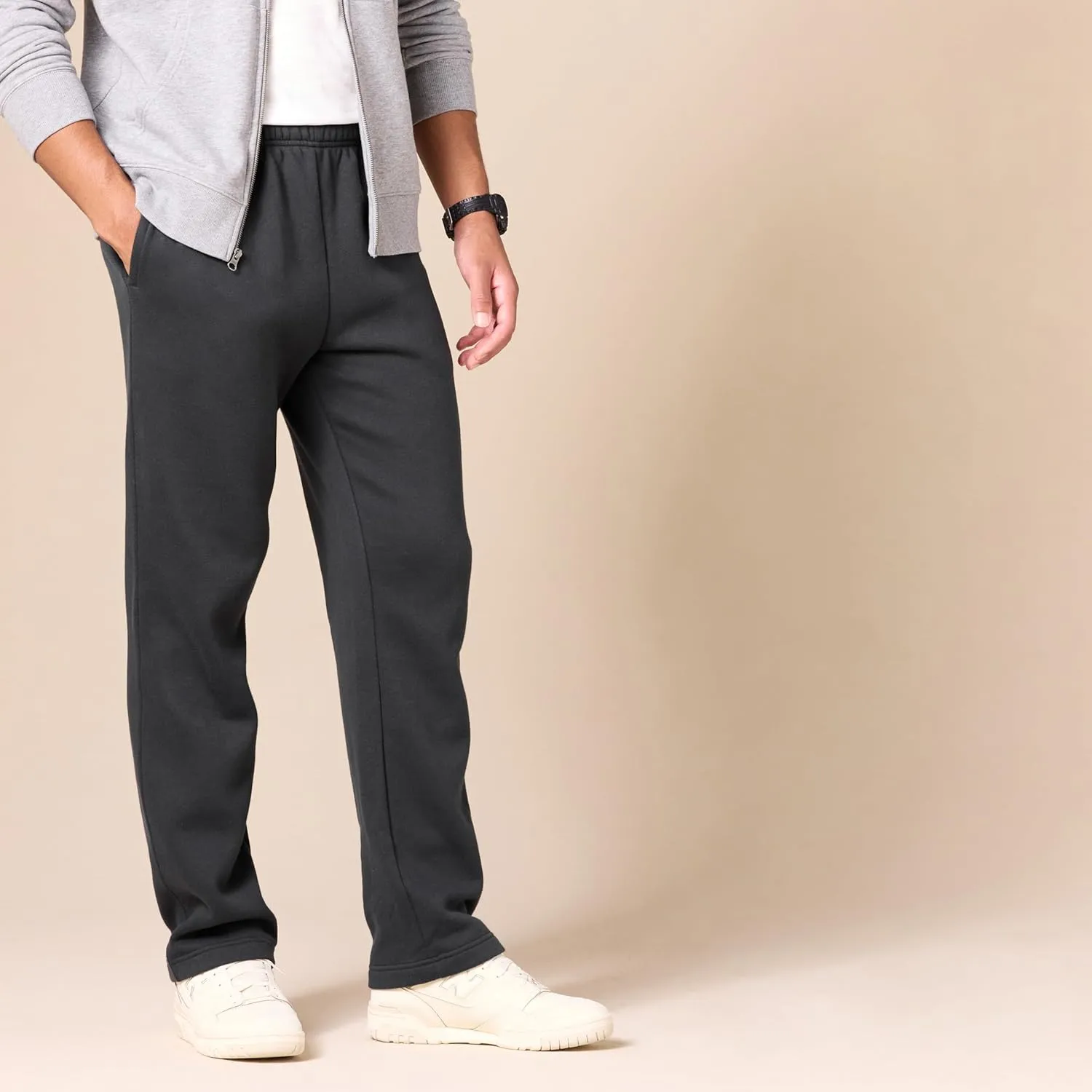 Amazon Essentials Men's Fleece Open Bottom Sweatpant (Available in Big & Tall)