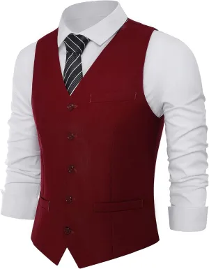 BABEYOND Men's Formal Suit Vest Slim Fit Waistcoat Business Vest for Suit Tuxedo
