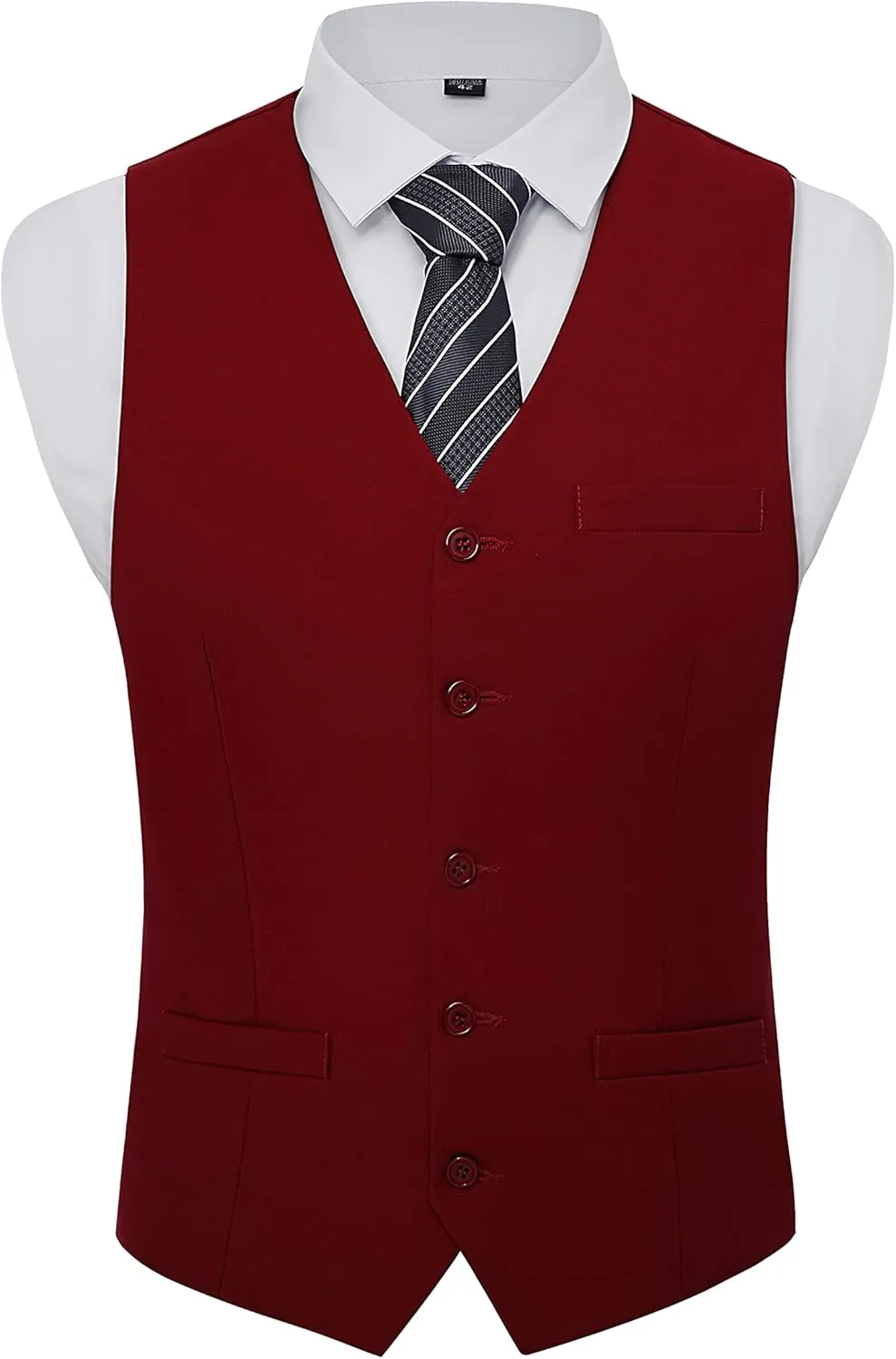 BABEYOND Men's Formal Suit Vest Slim Fit Waistcoat Business Vest for Suit Tuxedo