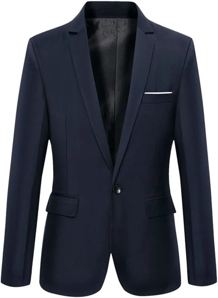Beninos Mens Blazer Jacket Slim Fit Casual One Button Sport Coats