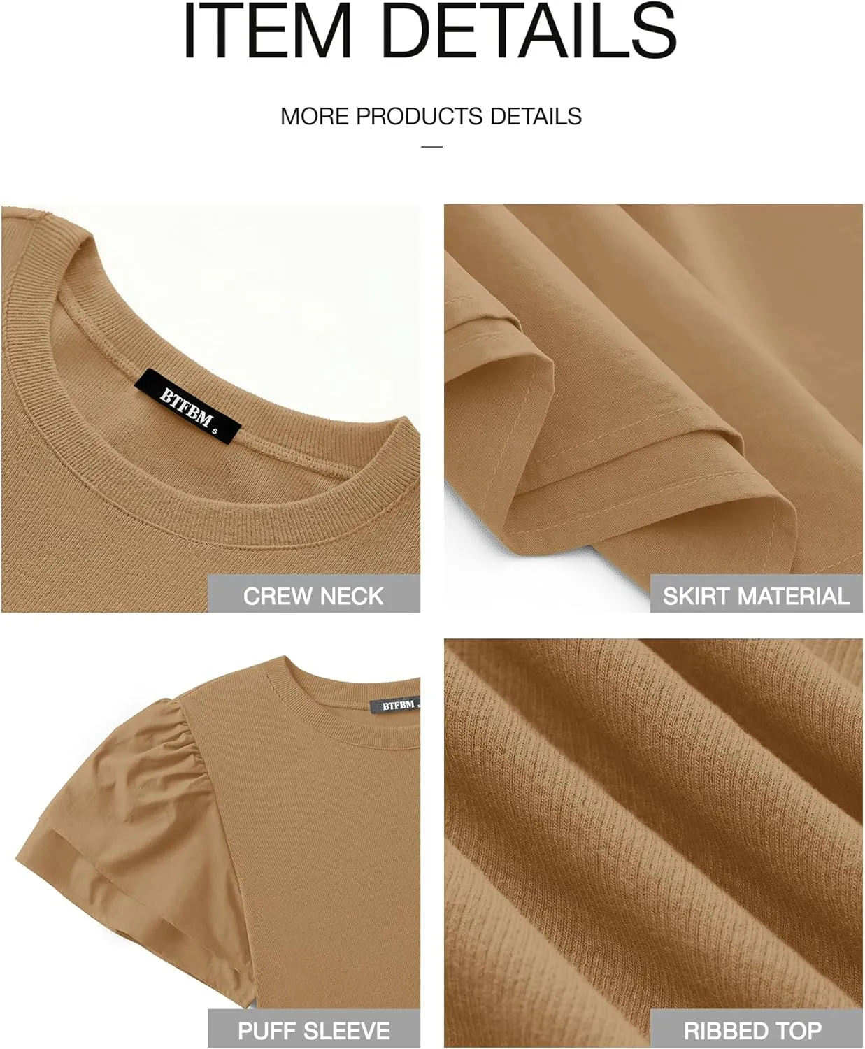 BTFBM Women Casual Summer Dresses 2025 Spring Crewneck Short Sleeve Tiered Flowy Boho Maxi Beach Vacation Dress Pockets