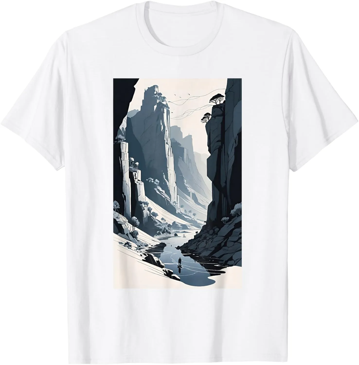 Cliffs Modern Artwork Landscape Design Minimalist Graphic T-Shirt