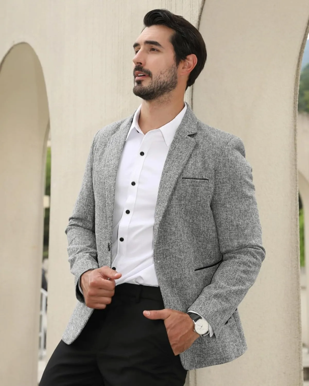 Cloudstyle Men's Suit Jacket One Button Slim Fit Sport Coat Business Daily Blazer