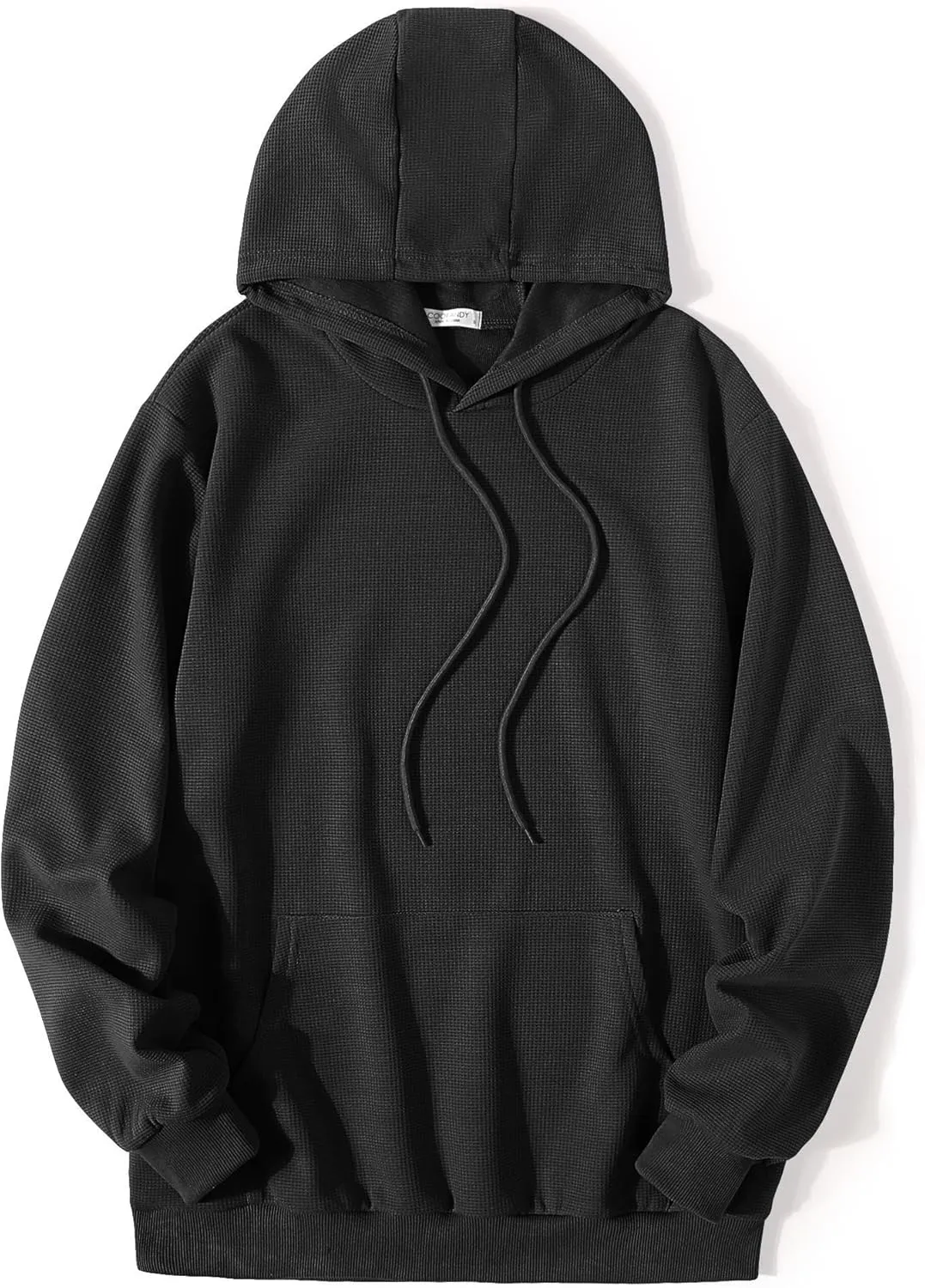 COOFANDY Men's Hooded Sweatshirts Long Sleeve Casual Pullover Hoodie Waffle Knit Sweatshirt with Pocket