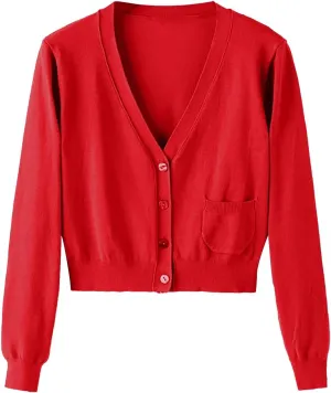 Cotton Sweaters for Women Oversized Cardigan Knitted Button Up Fall Clothing Deep V Neck Long Sleeve Cropped Lightweight Coat