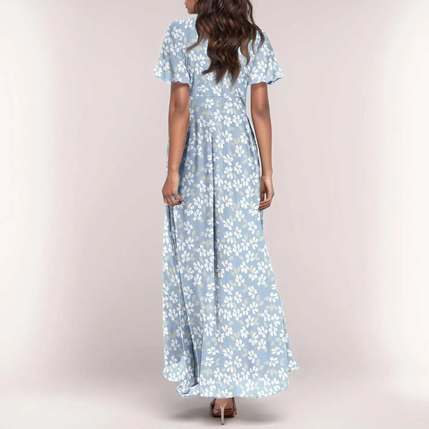 Easter Dress for Women Swing Flowy Ruffle Hem Swing Womens Dresses Chiffon Dress Summer Dresses