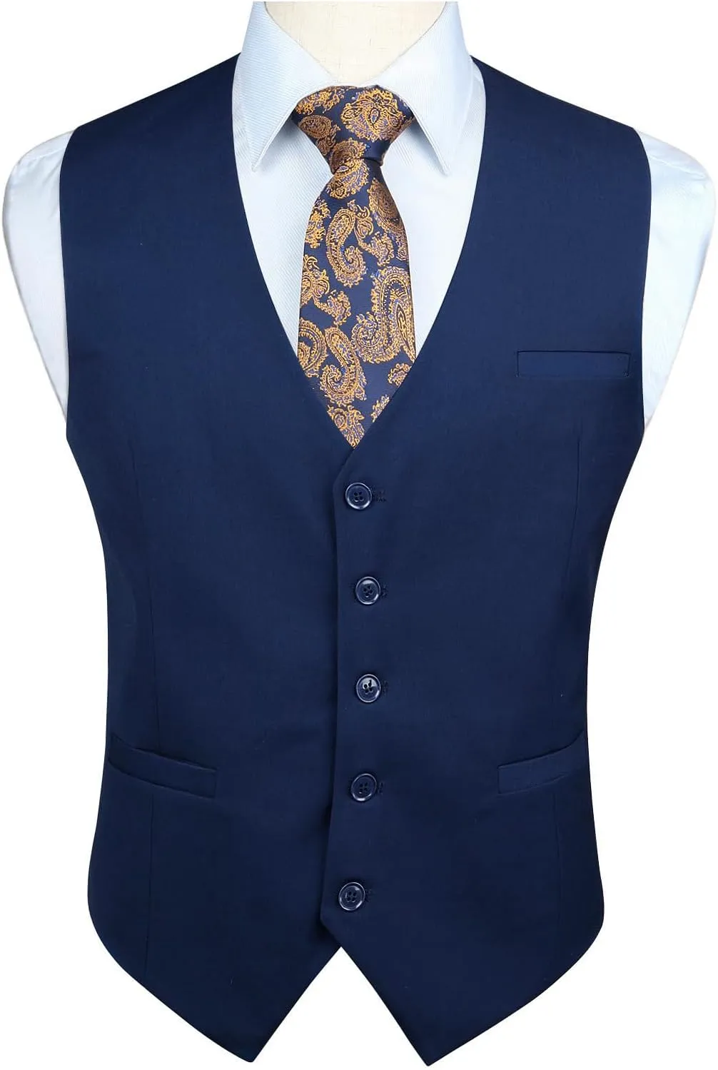 Enlision Men's Suit Vest Business Formal Dress Waistcoat Solid Color Vest for Suit or Tuxedo