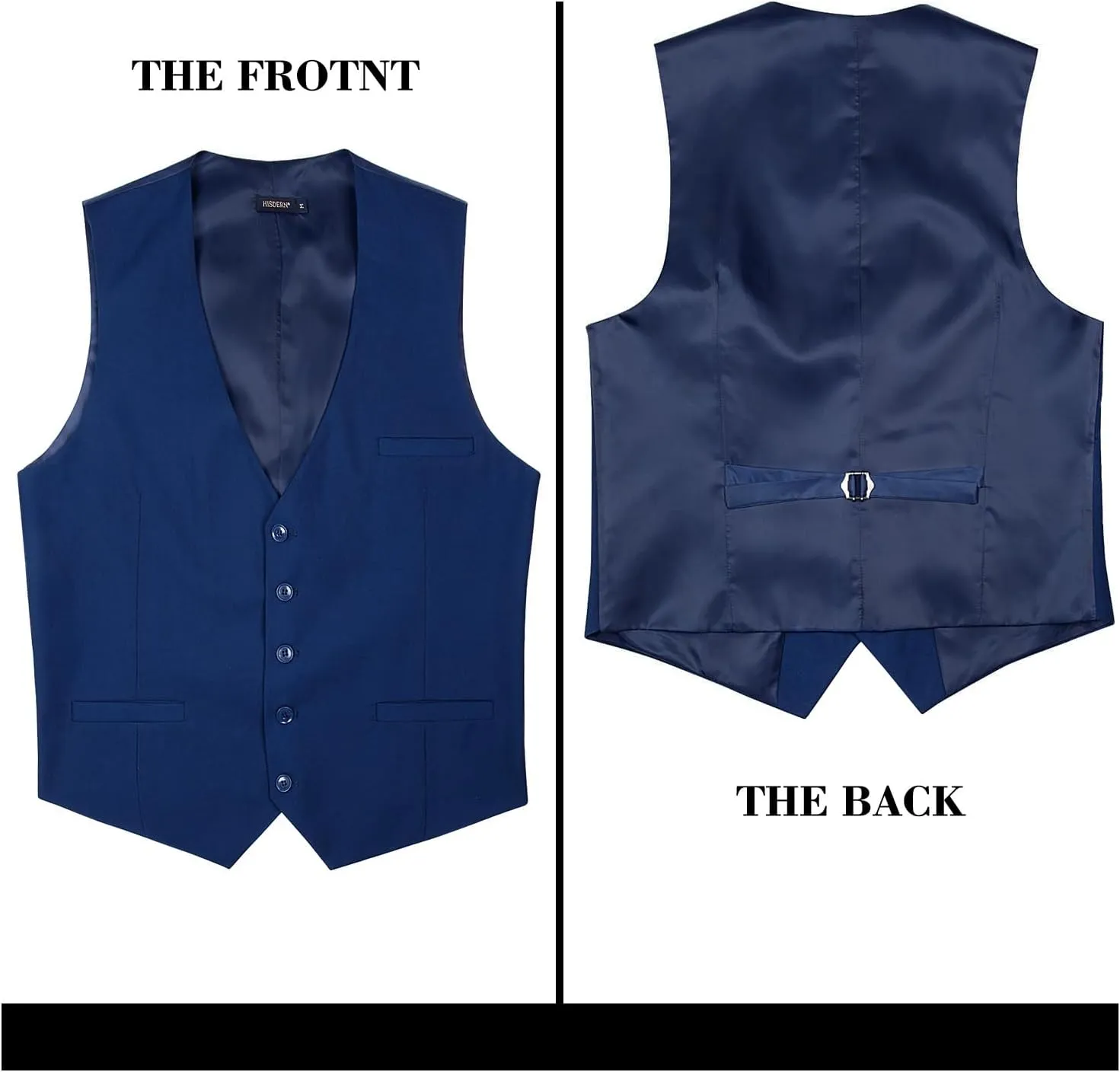 Enlision Men's Suit Vest Business Formal Dress Waistcoat Solid Color Vest for Suit or Tuxedo