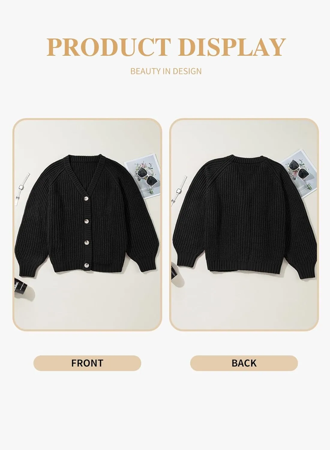 Eytino Womens Plus Size Cardigan Sweater Long Sleeve Button Down Chunky Knit Open Front Cardigans Outwear(1X-5X)