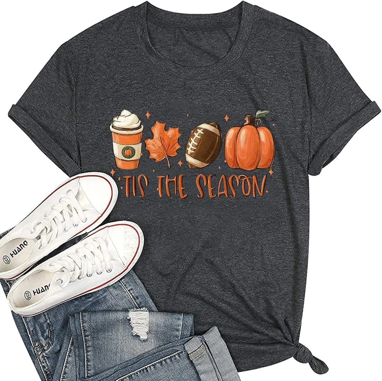 Fall Pumpkin Shirt Top Women Funny Halloween Plaid Leopard Shirt Autumn Thanksgiving Casual Graphic Tees