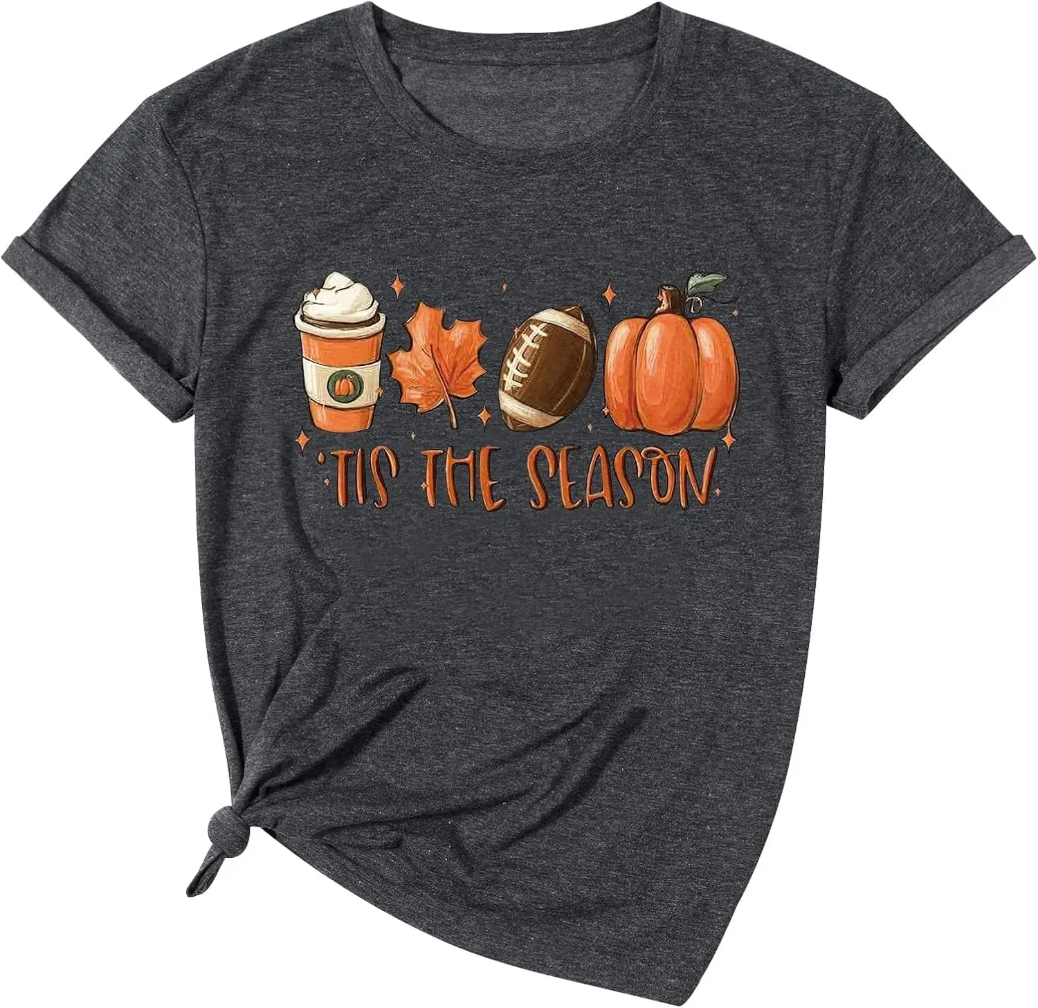 Fall Pumpkin Shirt Top Women Funny Halloween Plaid Leopard Shirt Autumn Thanksgiving Casual Graphic Tees