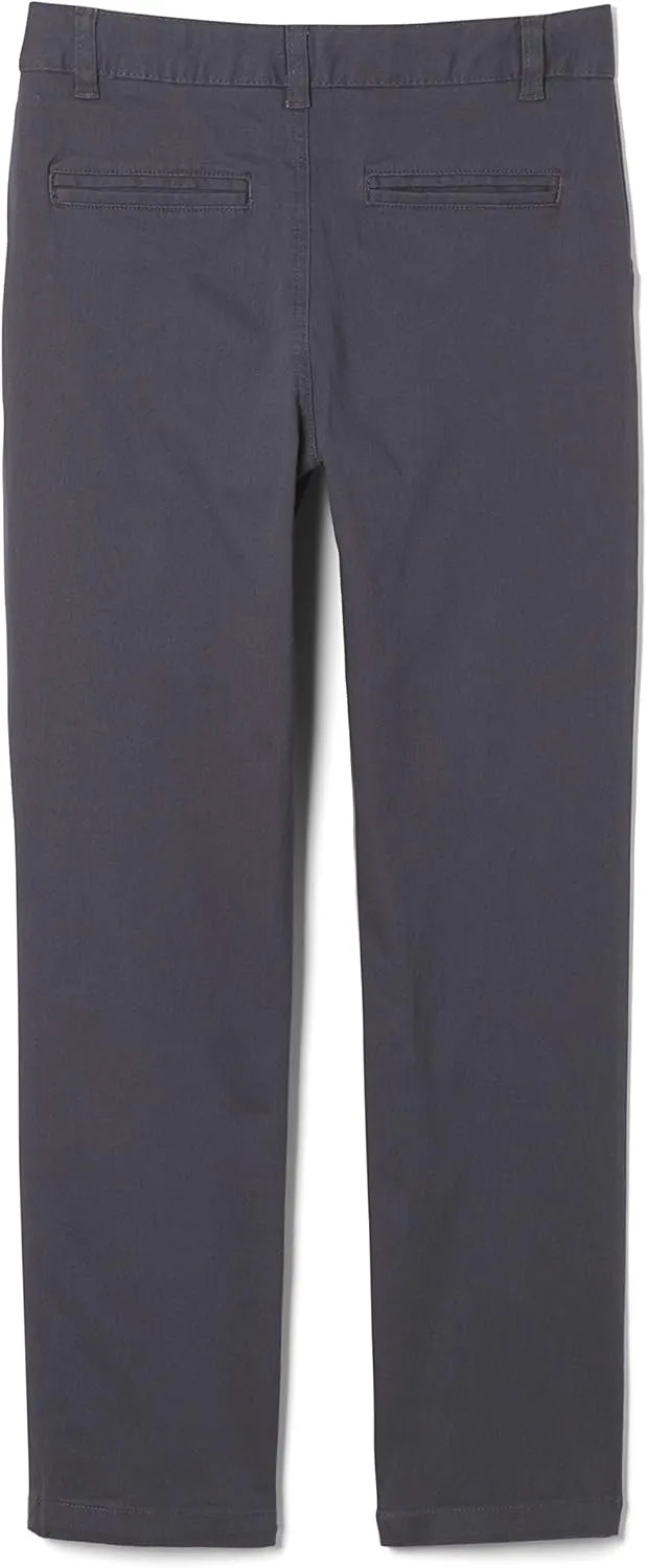 French Toast Boys' Adjustable Waist Straight Fit Stretch Twill Chino Pant