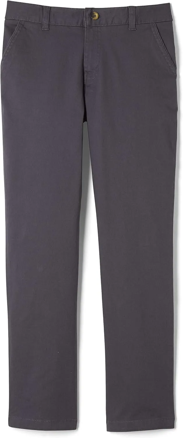 French Toast Boys' Adjustable Waist Straight Fit Stretch Twill Chino Pant