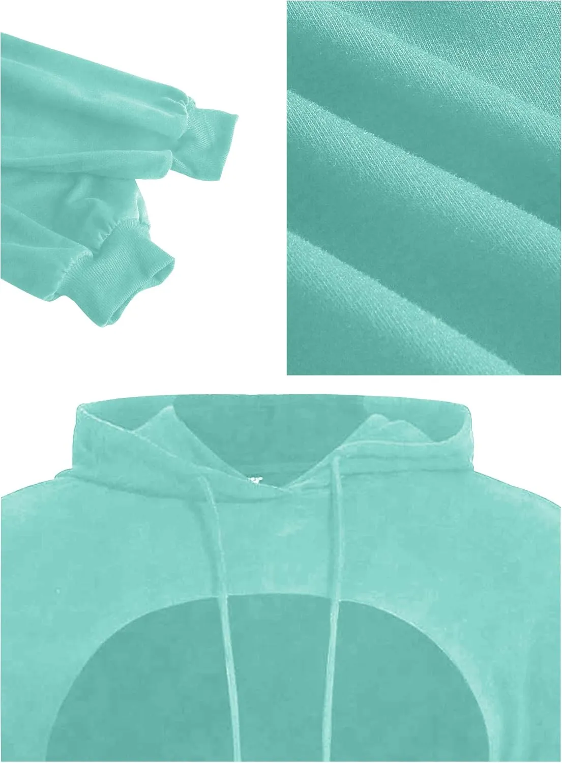 Hilinker Women's Long Sleeve Cropped Hoodie Workout Drawstring Super Crop Tops without Camisole