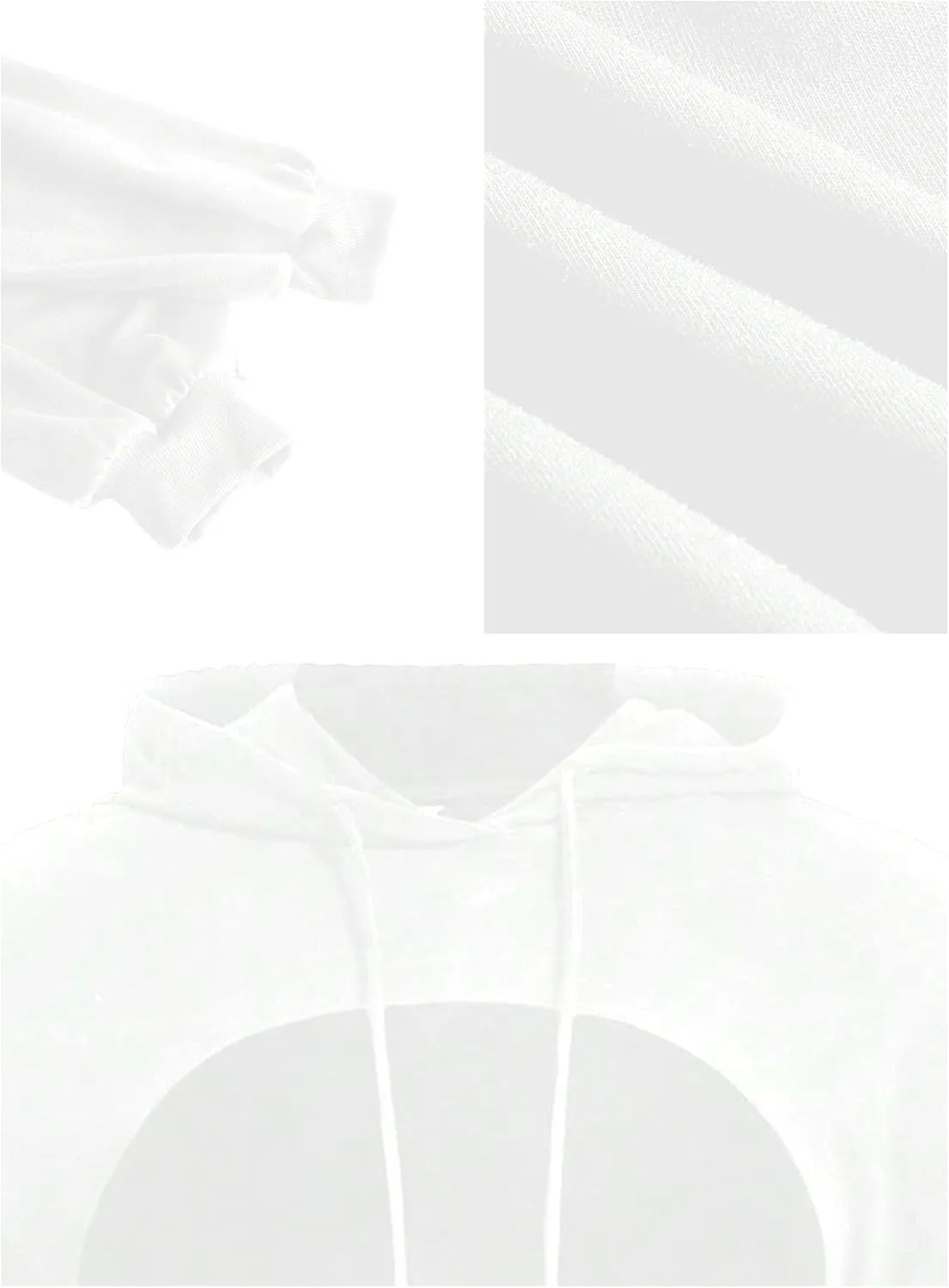 Hilinker Women's Long Sleeve Cropped Hoodie Workout Drawstring Super Crop Tops without Camisole