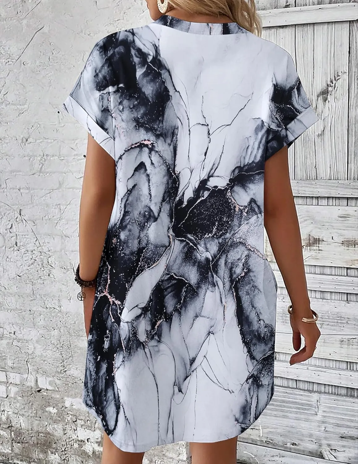 HOTOUCH Womens Super Soft T Shirt Dress Short Sleeve Casual Summer Tunic Dresses Loose Baggy House Dress