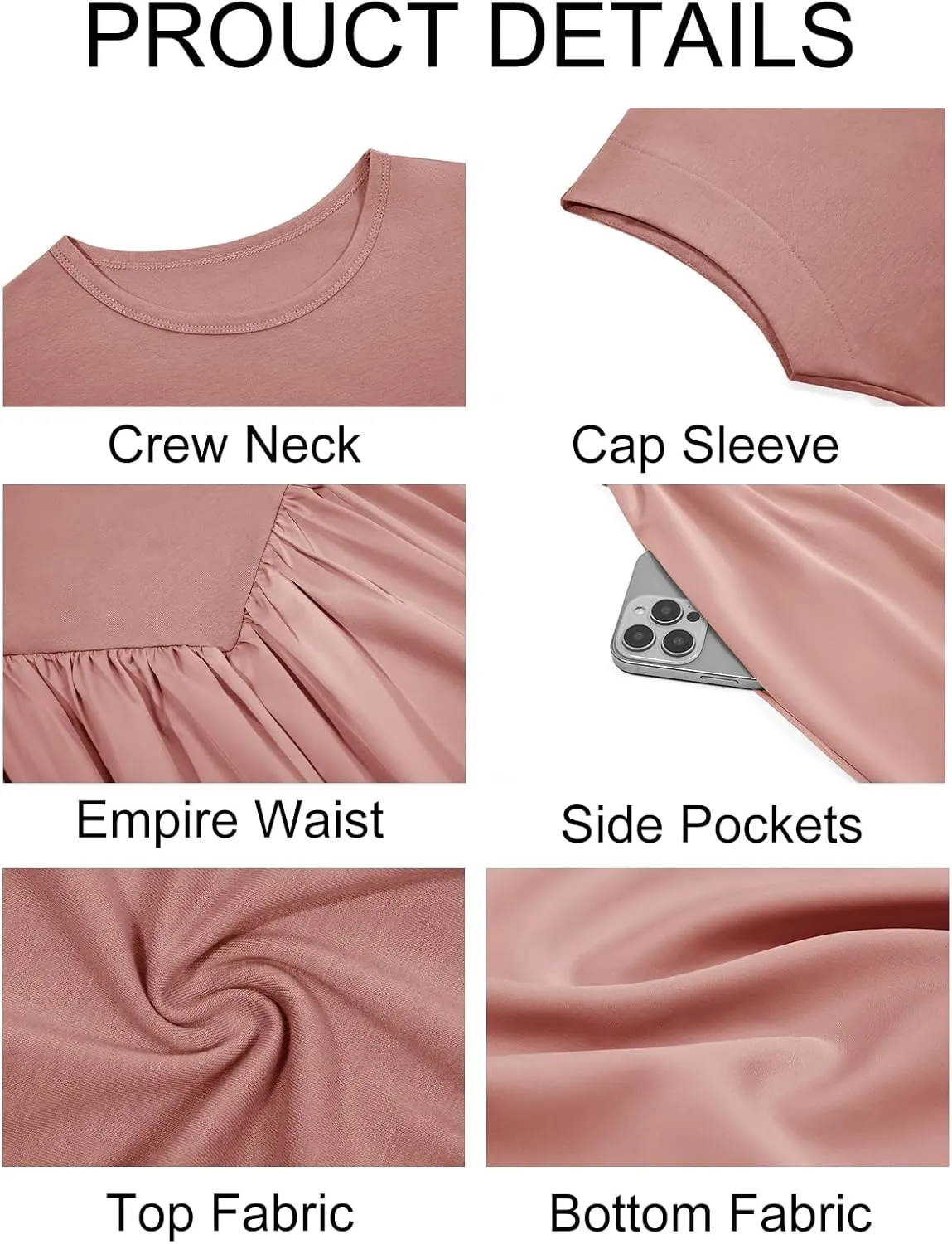 Imily Bela Womens Casual Cap Sleeve Midi Dress Crewneck Swing Flowy Empire Waist Long Dress 2025 Summer Trendy Outfits
