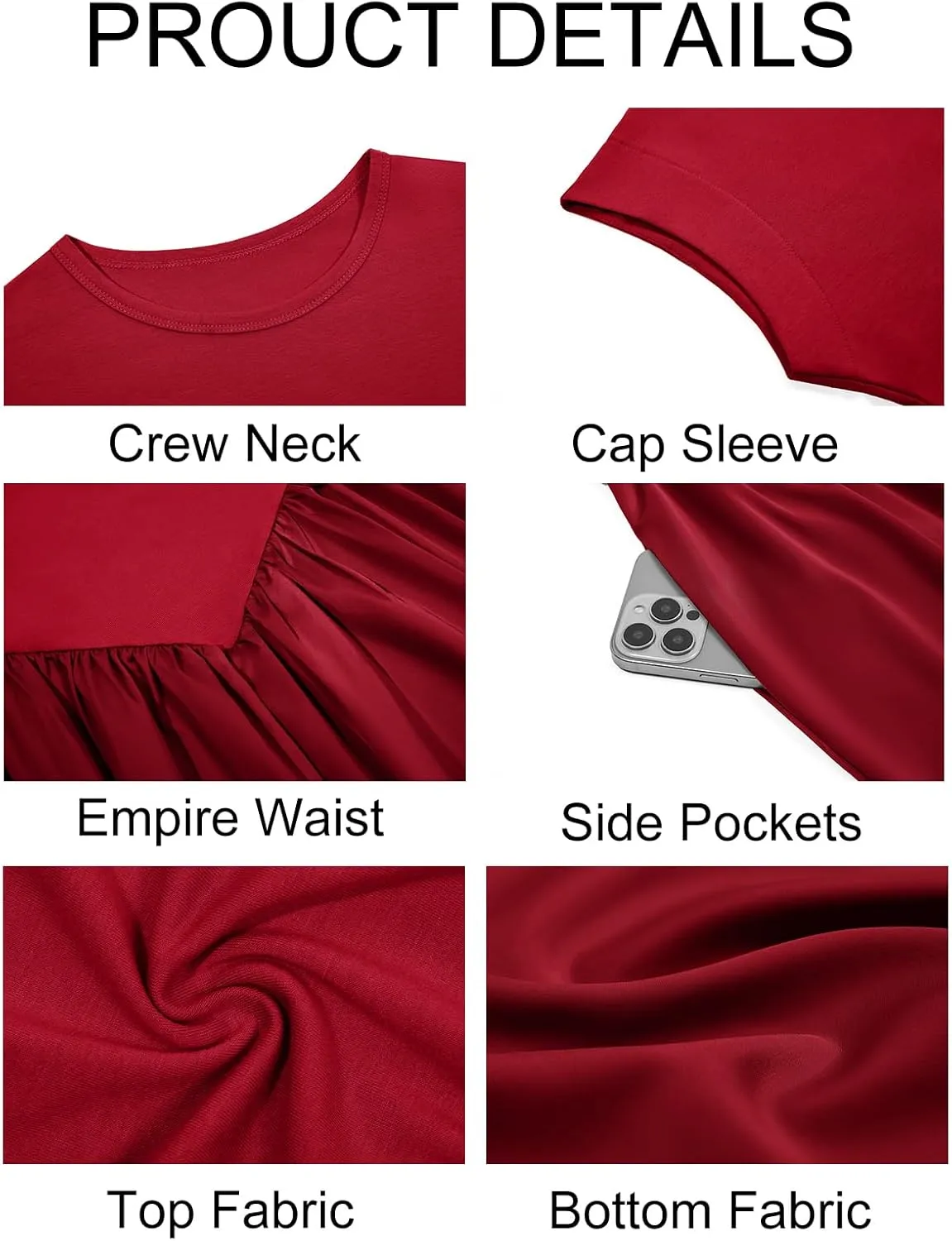 Imily Bela Womens Casual Cap Sleeve Midi Dress Crewneck Swing Flowy Empire Waist Long Dress 2025 Summer Trendy Outfits