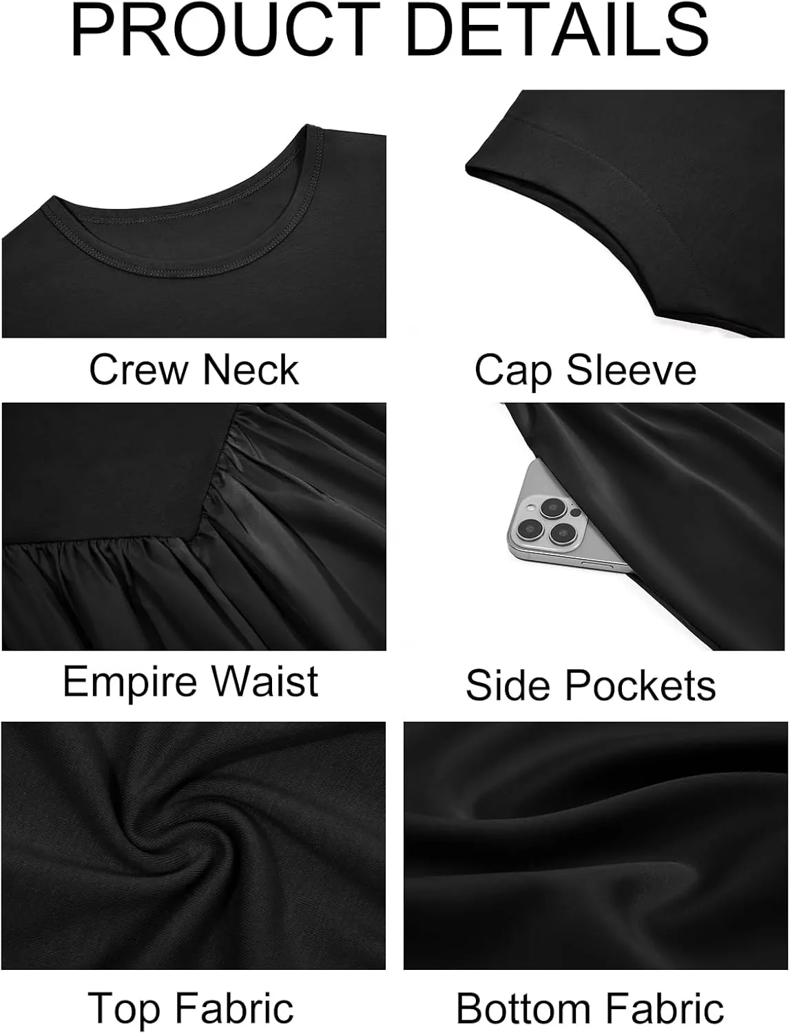 Imily Bela Womens Casual Cap Sleeve Midi Dress Crewneck Swing Flowy Empire Waist Long Dress 2025 Summer Trendy Outfits