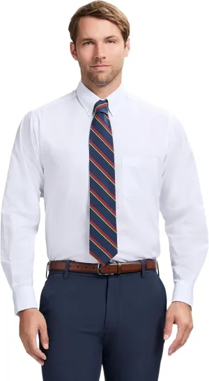 IZOD Men's Dress Shirt Regular Fit Long Sleeve Wrinkle Free Stretch Button Down Collar