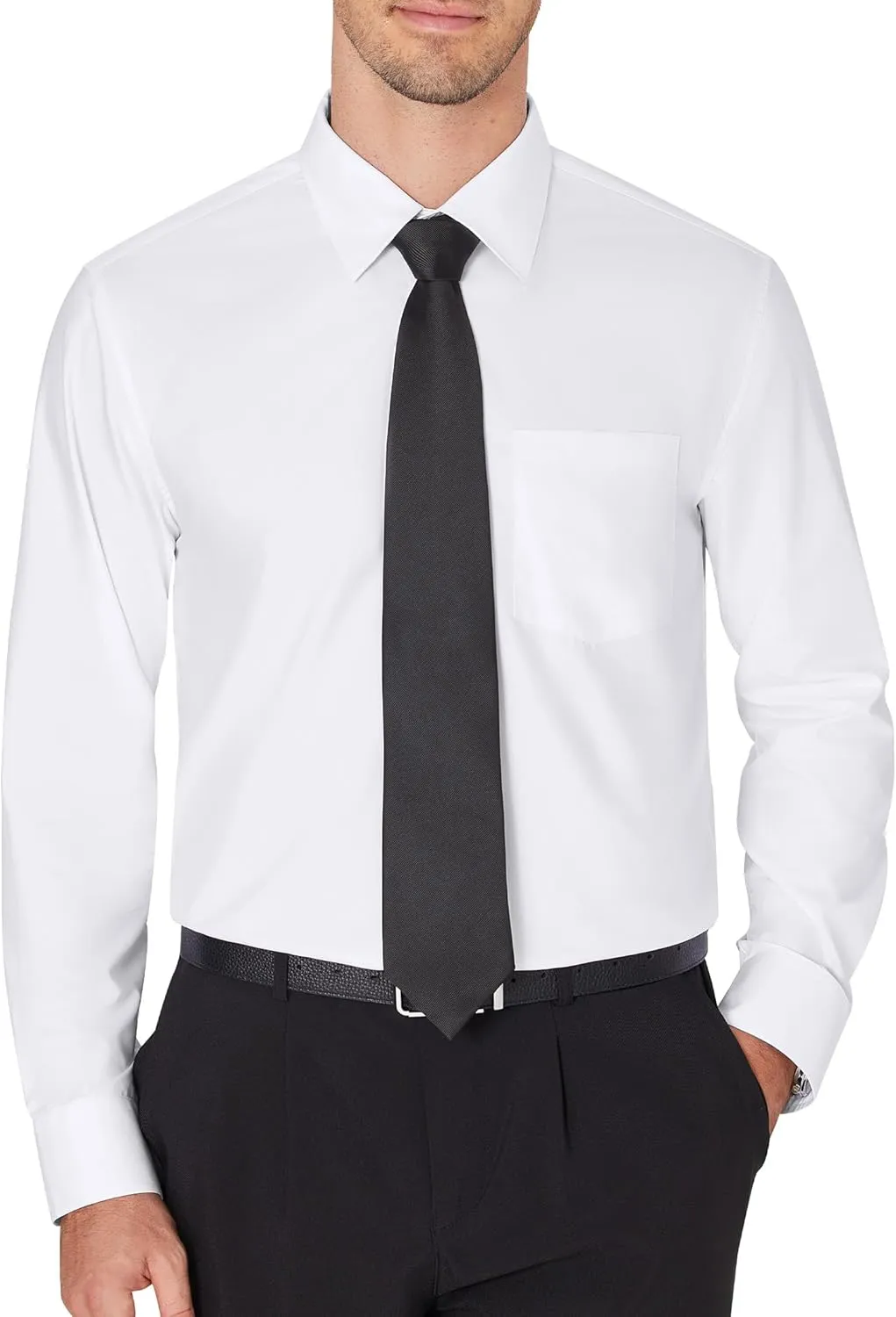J.VER Men's Dress Shirts Wrinkle Free Long Sleeve Formal Shirt Solid Business Casual Button Down Shirts for Wedding Prom