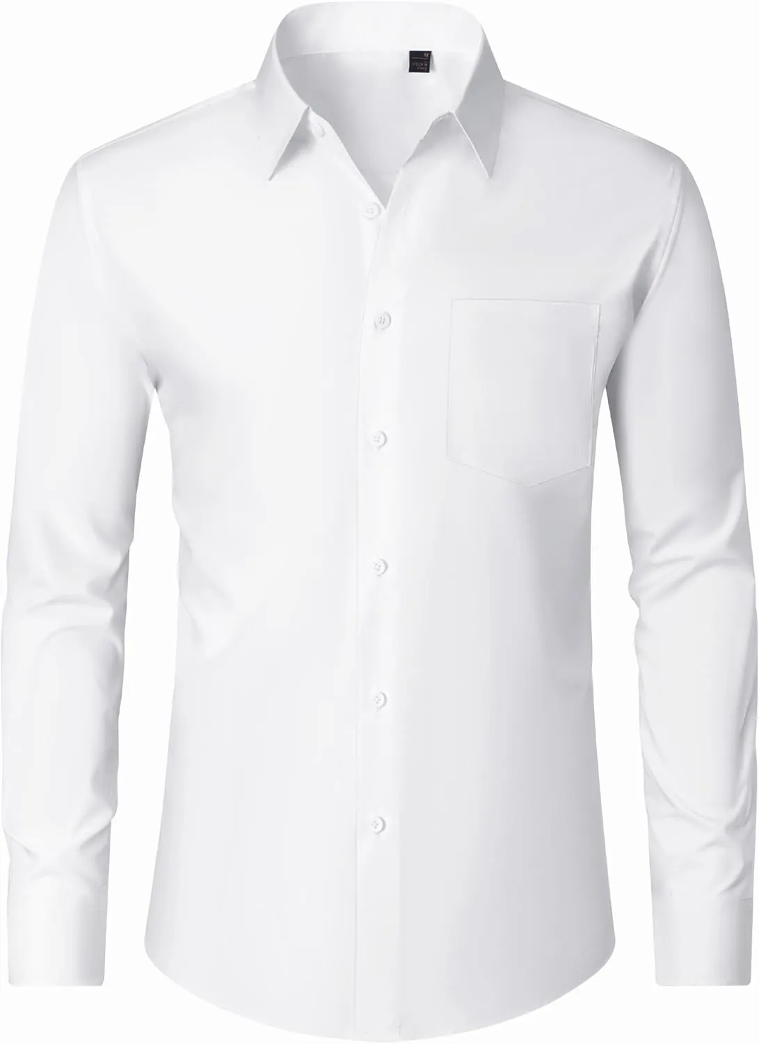 J.VER Men's Dress Shirts Wrinkle Free Long Sleeve Formal Shirt Solid Business Casual Button Down Shirts for Wedding Prom