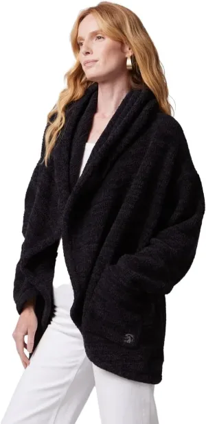 KASHWRE Heathered Easy Cardigan, Rib Knit with Patch Pockets
