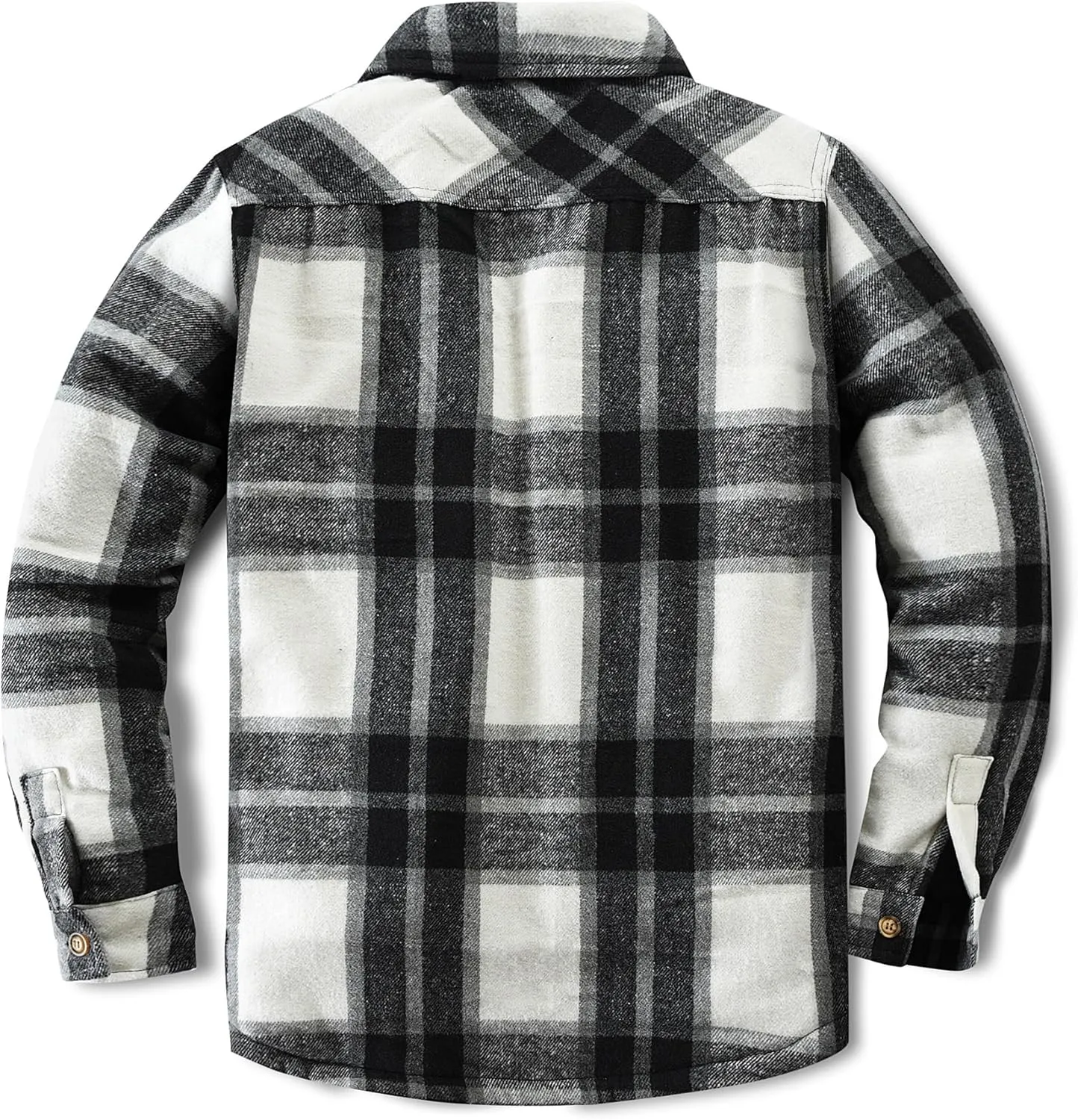 Men's Cotton Flannel Shirt Jacket Fleece Lined Long Sleeve Plaid Shirt for Men