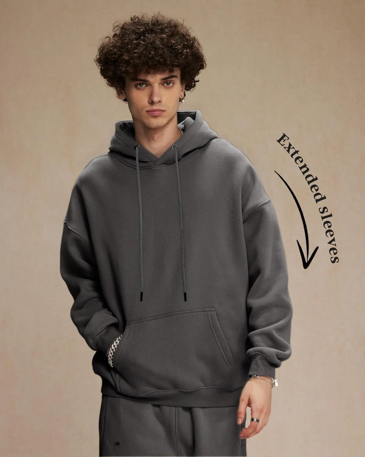 Mens Hoodie Heavyweight Fleece Hoodie Sweatshirt for Men Oversized Pullover Hoodie with Pocket Causal Sportswear