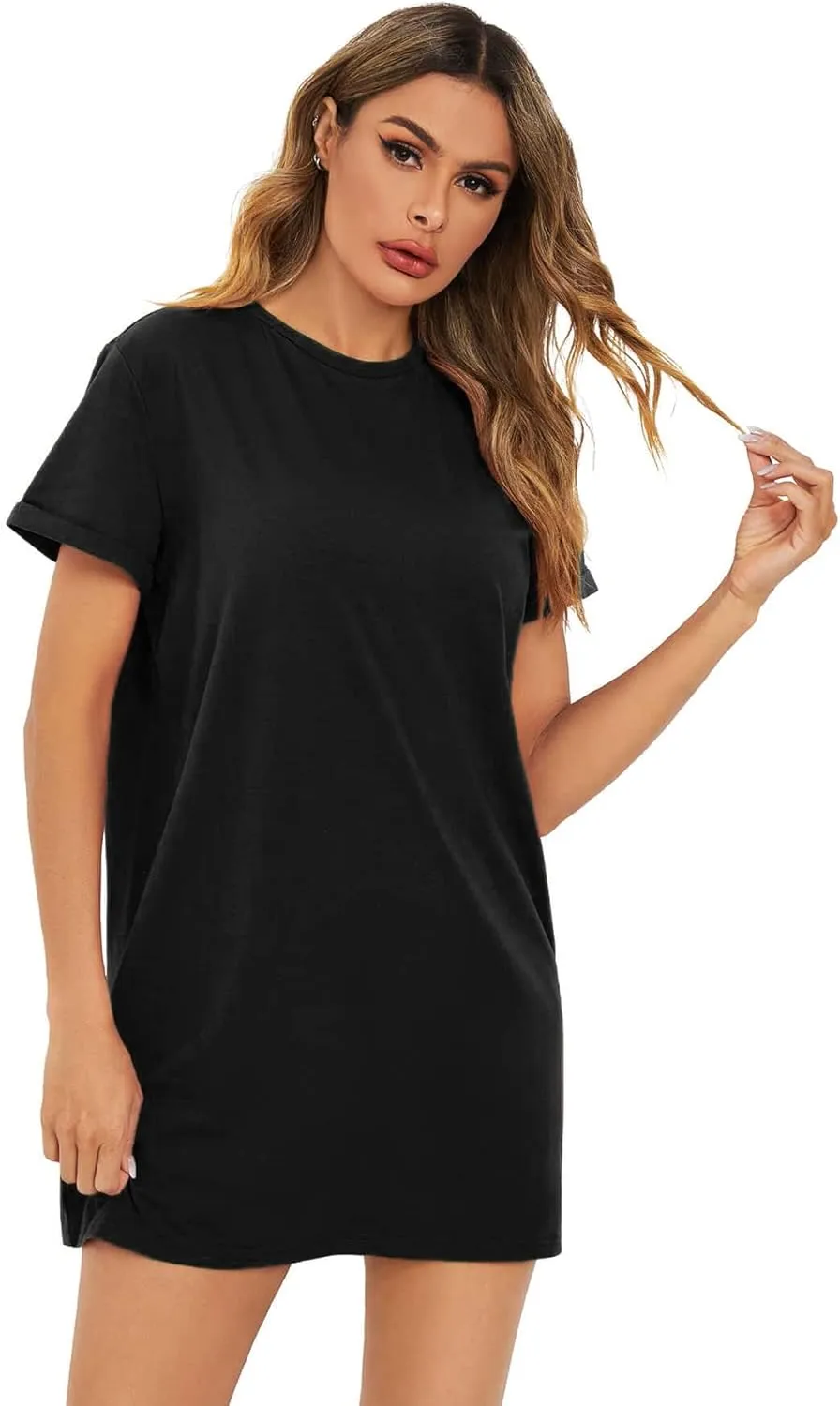 Milumia Women's Casual Tie Dye Short Sleeve Mini Tee Shirt Dress