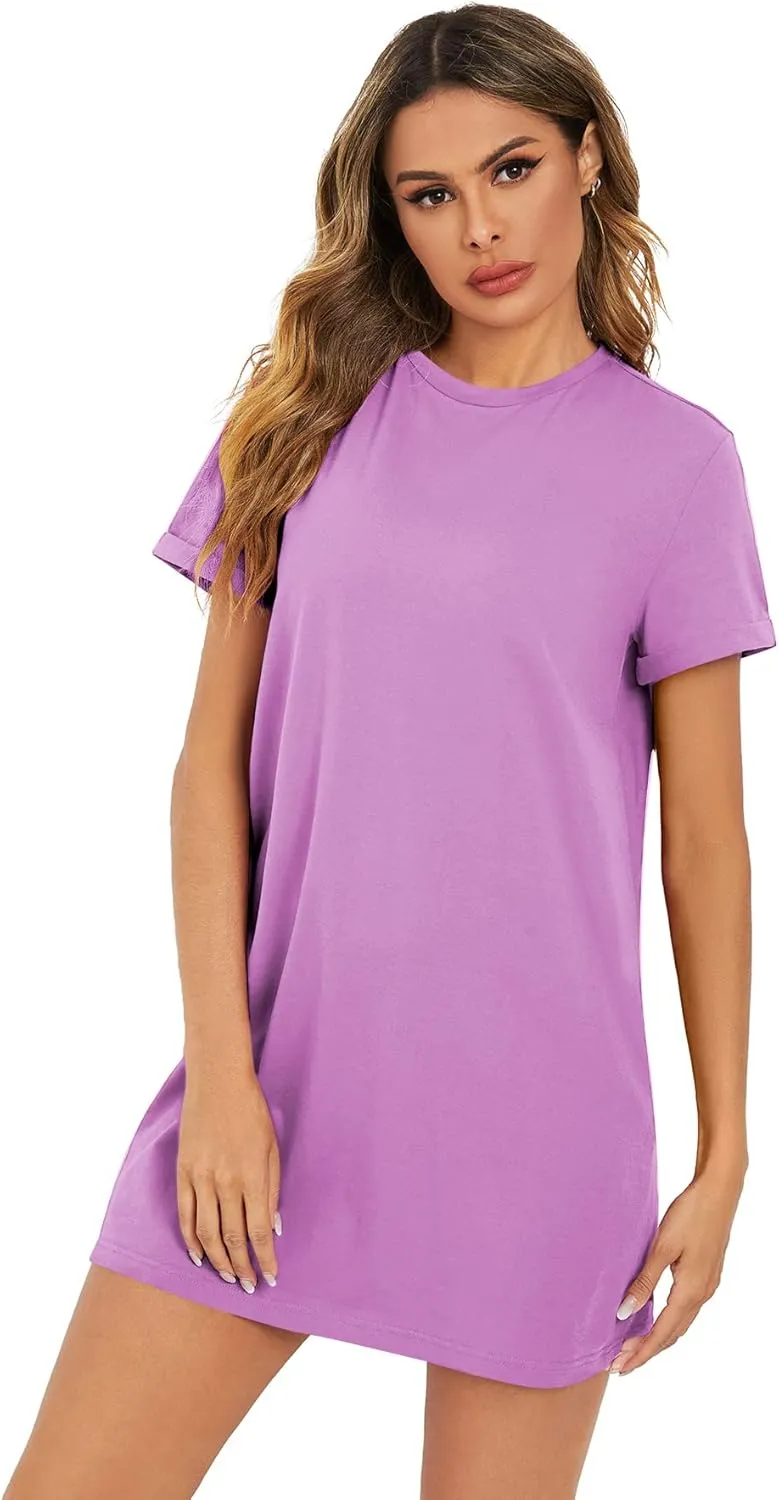 Milumia Women's Casual Tie Dye Short Sleeve Mini Tee Shirt Dress