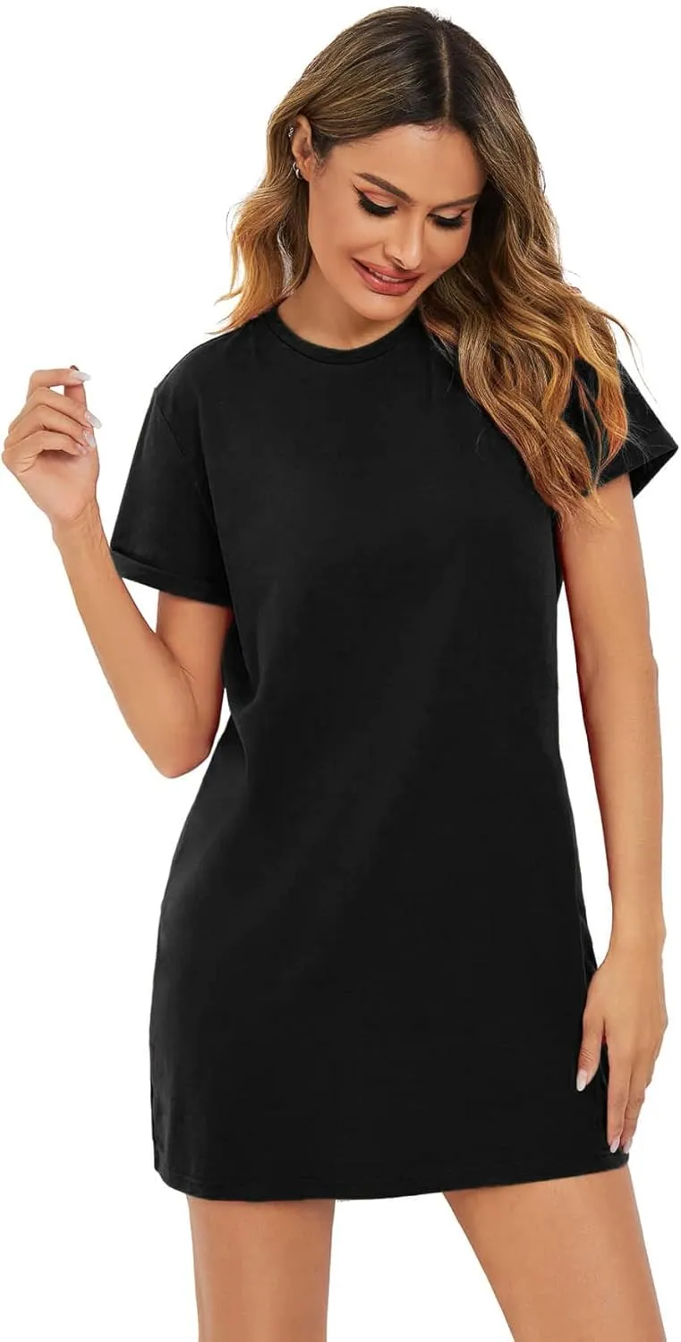 Milumia Women's Casual Tie Dye Short Sleeve Mini Tee Shirt Dress