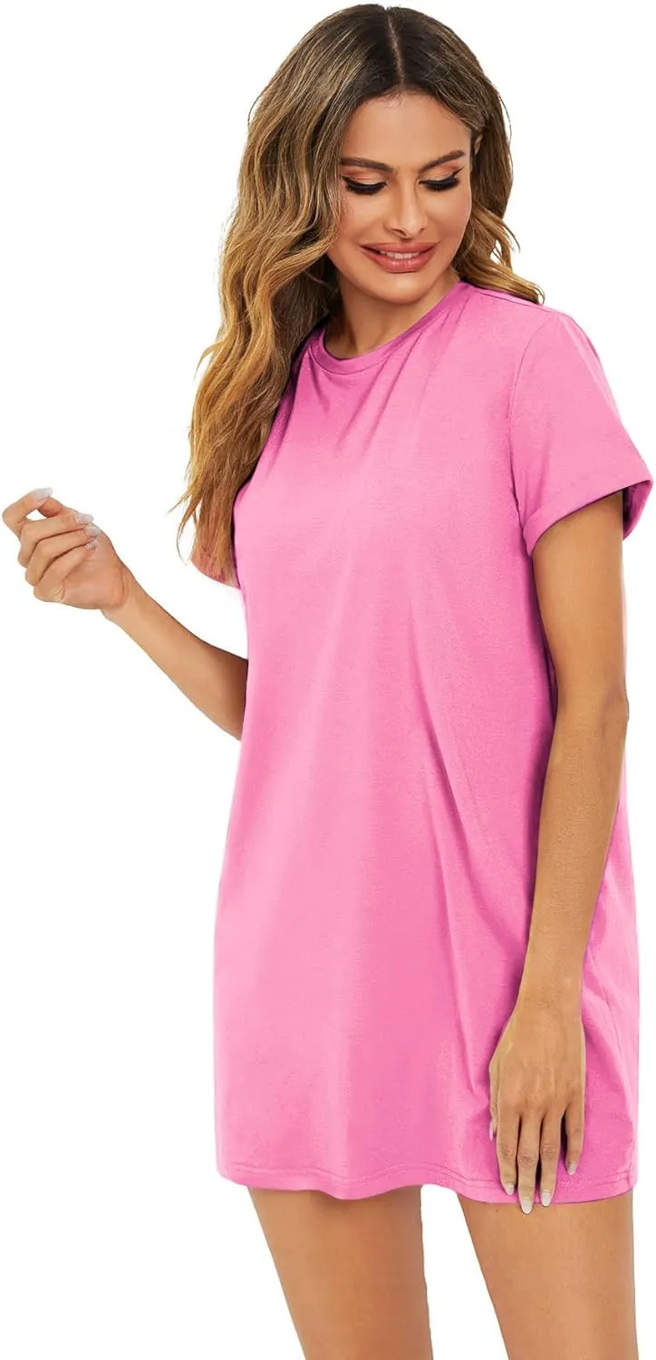 Milumia Women's Casual Tie Dye Short Sleeve Mini Tee Shirt Dress