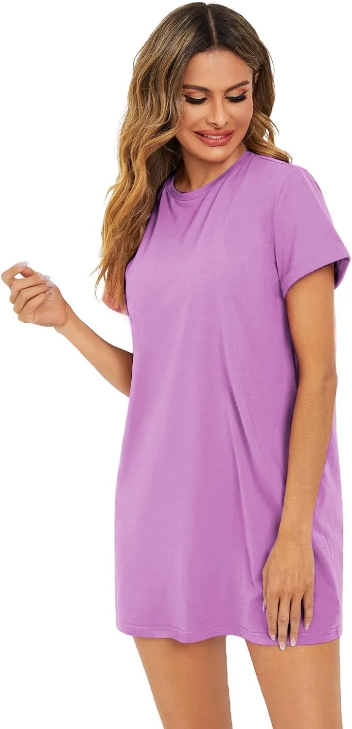 Milumia Women's Casual Tie Dye Short Sleeve Mini Tee Shirt Dress