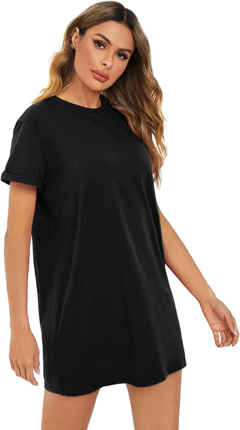 Milumia Women's Casual Tie Dye Short Sleeve Mini Tee Shirt Dress