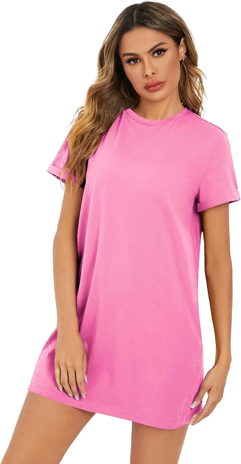 Milumia Women's Casual Tie Dye Short Sleeve Mini Tee Shirt Dress