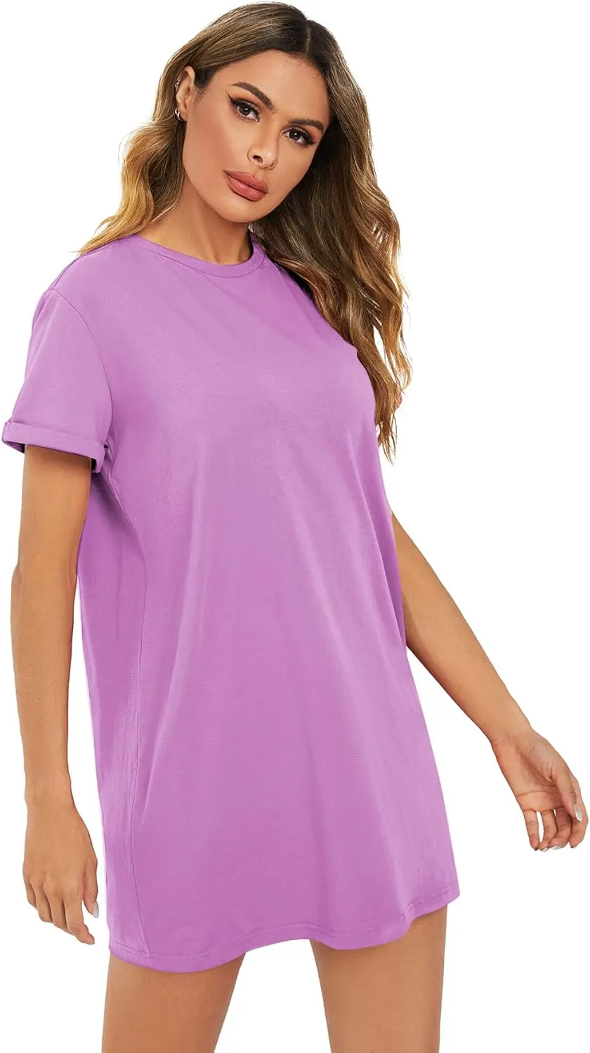 Milumia Women's Casual Tie Dye Short Sleeve Mini Tee Shirt Dress