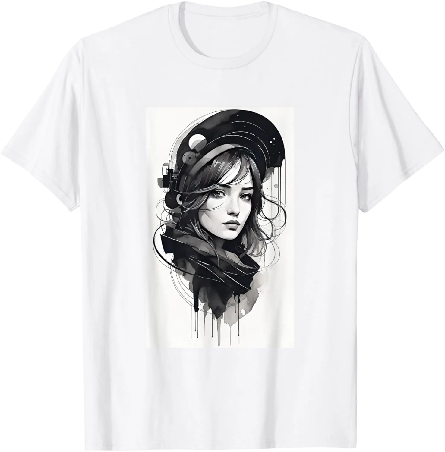 Modern Women Portrait Design Minimalist Graphic T-Shirt