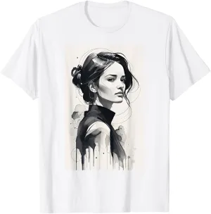 Modern Women Portrait Design Minimalist Graphic T-Shirt