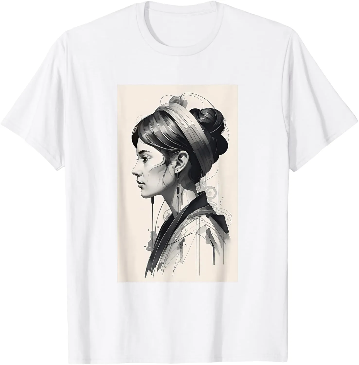 Modern Women Portrait Design Minimalist Graphic T-Shirt