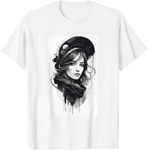 Modern Women Portrait Design Minimalist Graphic T-Shirt