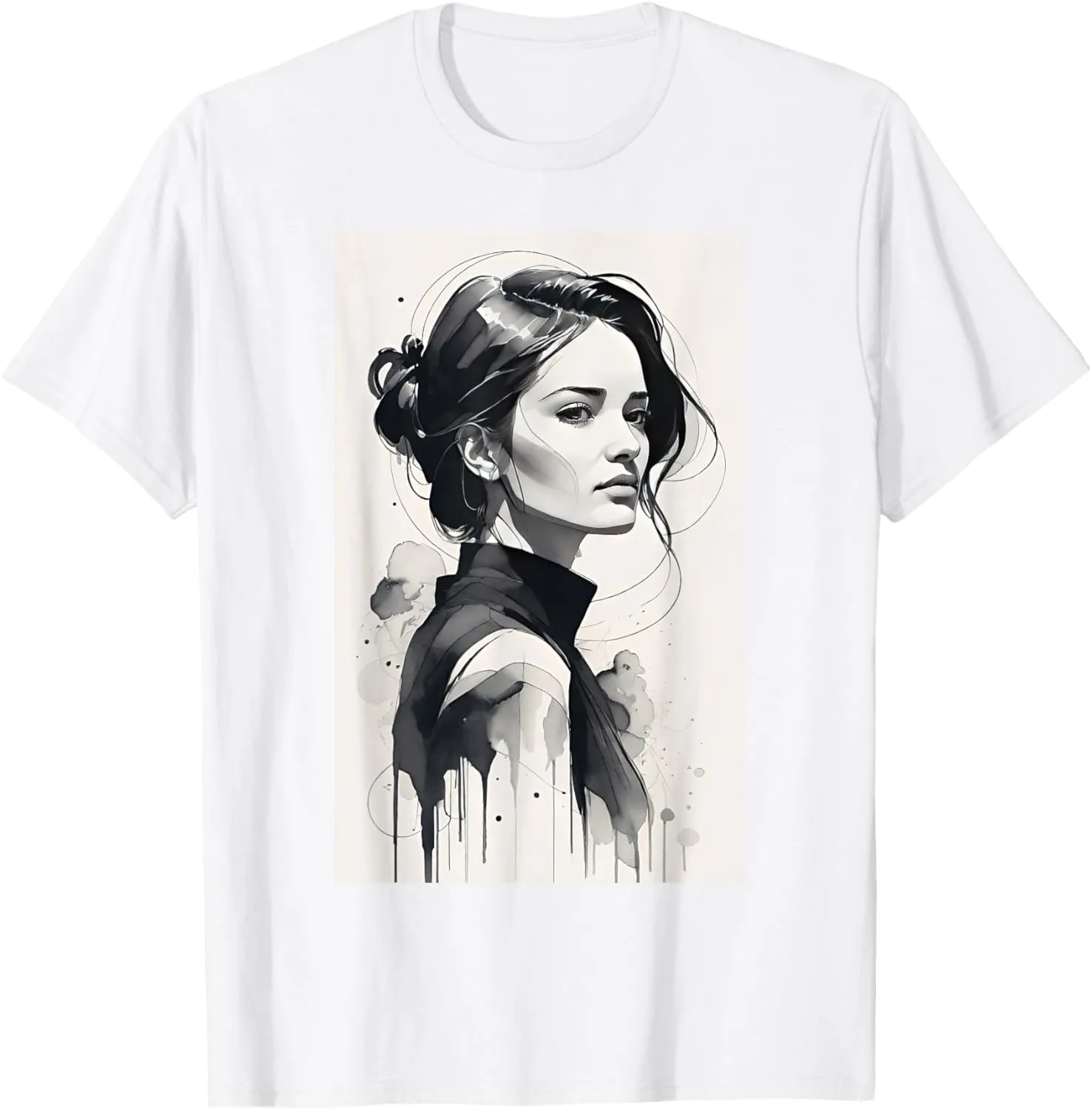 Modern Women Portrait Design Minimalist Graphic T-Shirt