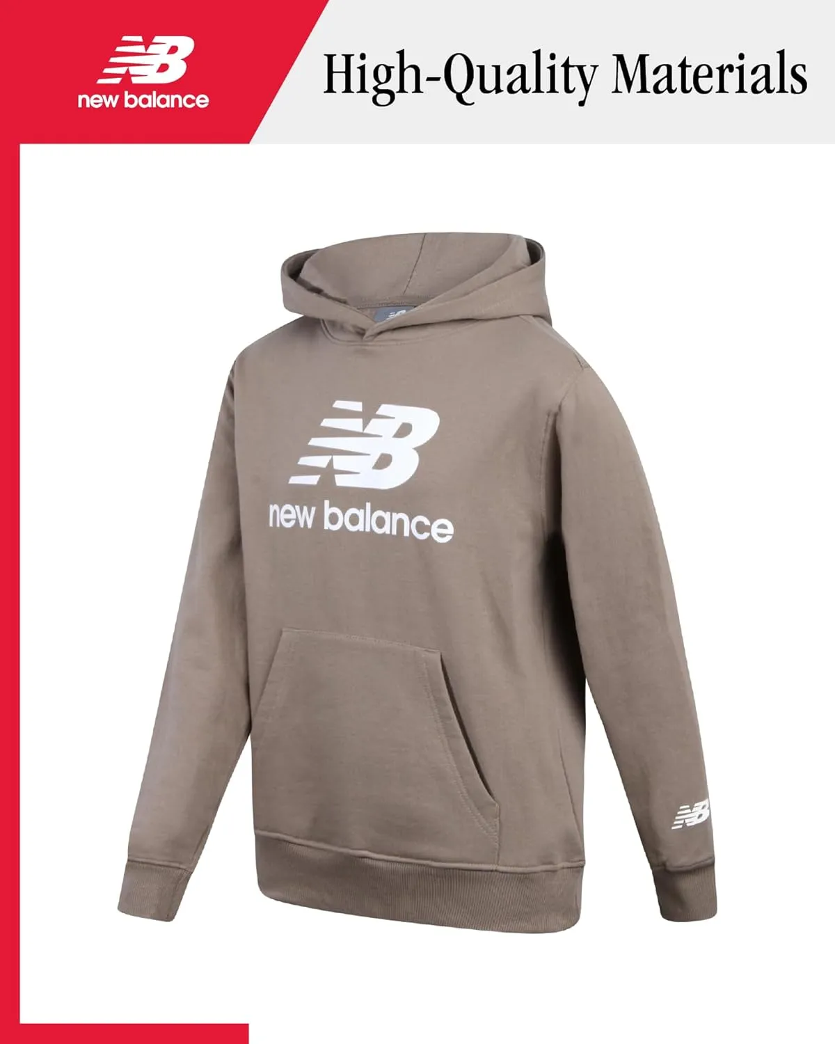 New Balance Boys Hoodie - Fleece Pullover Sweatshirt, Comfy Long Sleeve Hoodies for Boys with Kangaroo Pocket (Sizes 4-20)