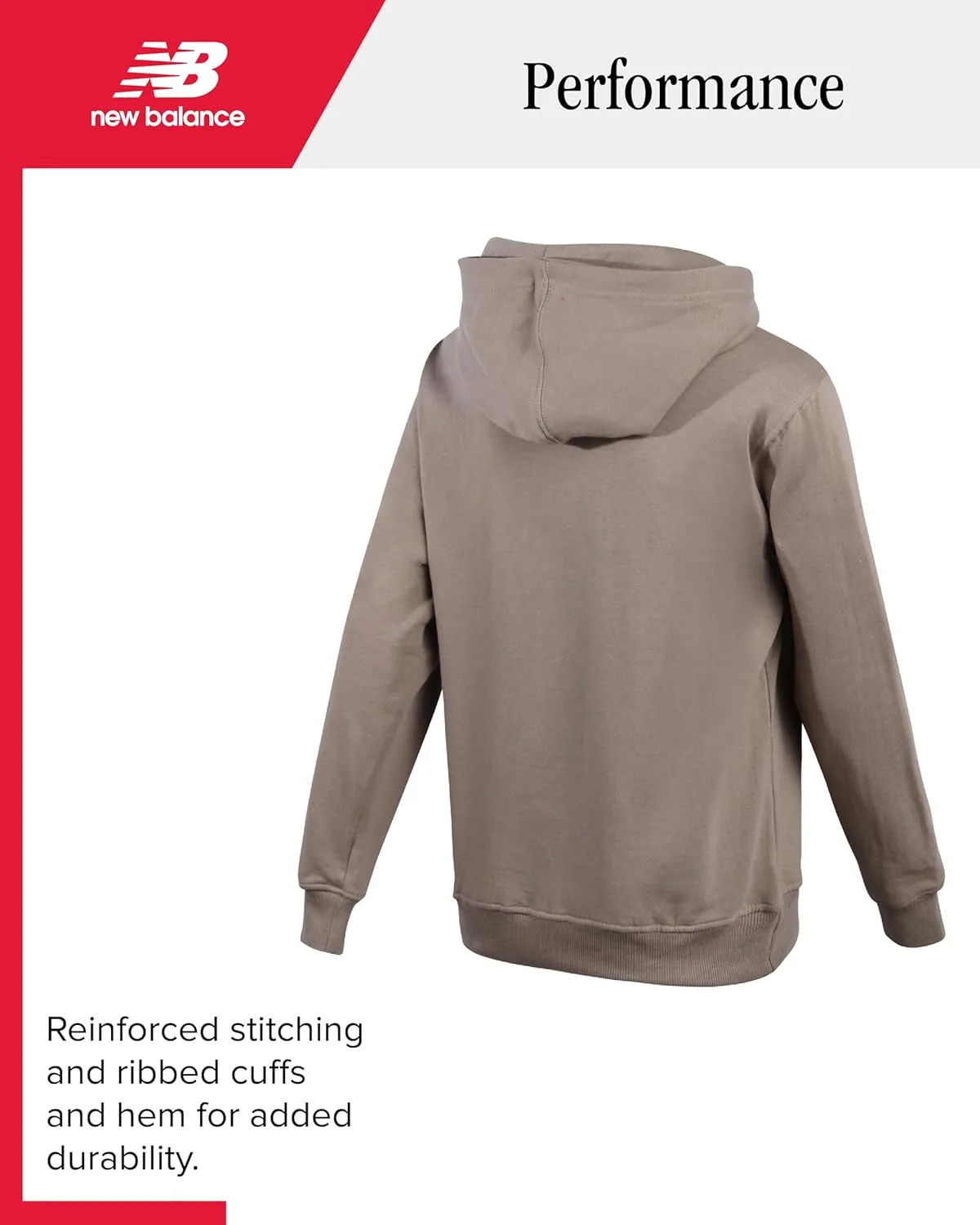 New Balance Boys Hoodie - Fleece Pullover Sweatshirt, Comfy Long Sleeve Hoodies for Boys with Kangaroo Pocket (Sizes 4-20)