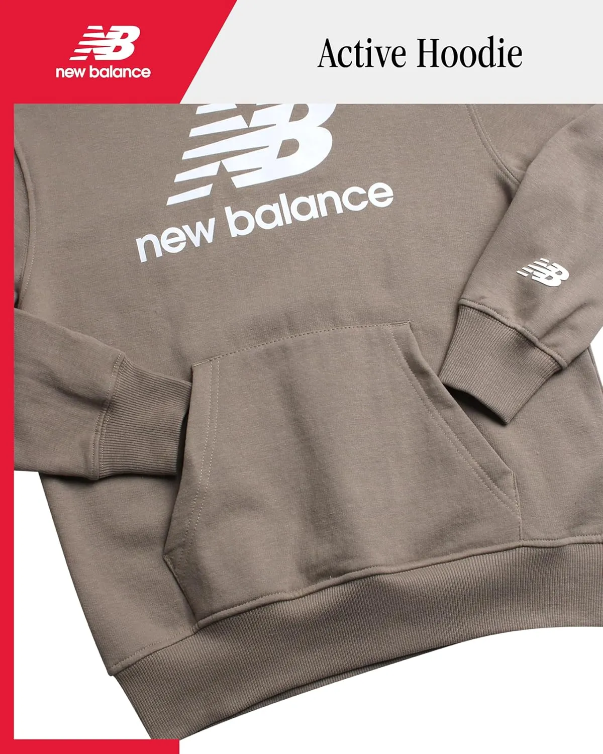 New Balance Boys Hoodie - Fleece Pullover Sweatshirt, Comfy Long Sleeve Hoodies for Boys with Kangaroo Pocket (Sizes 4-20)