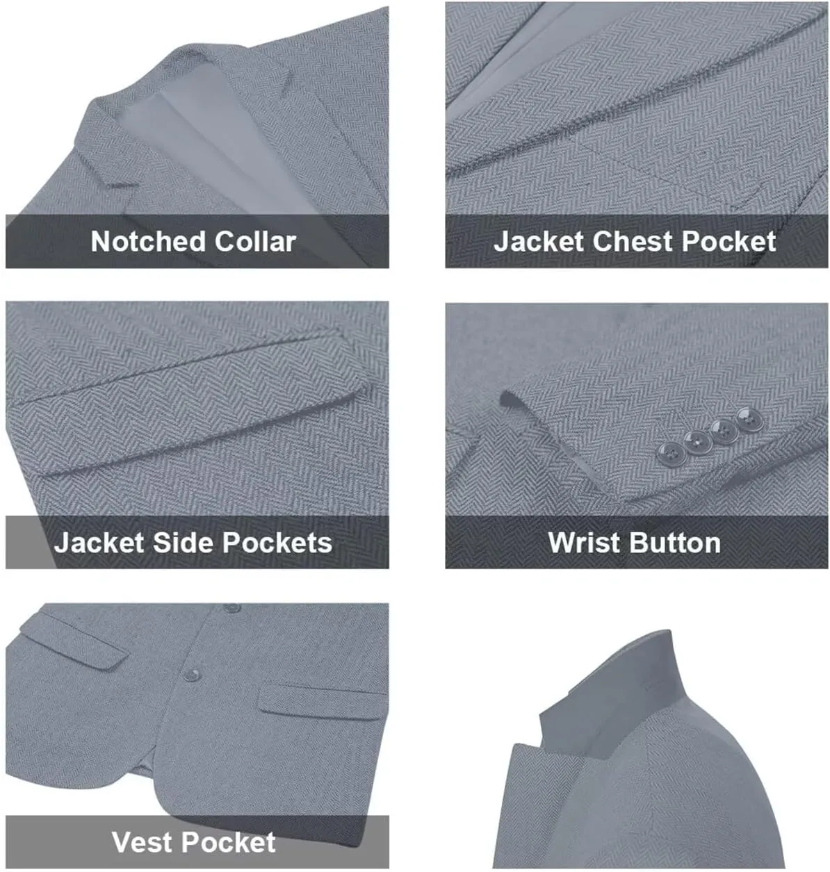 Retro Tweed Men's Suit Jackets Herringbone Slim Fit Sport Coats Blazer Prom Business Casual Men Tux Jacket Wedding Blazers