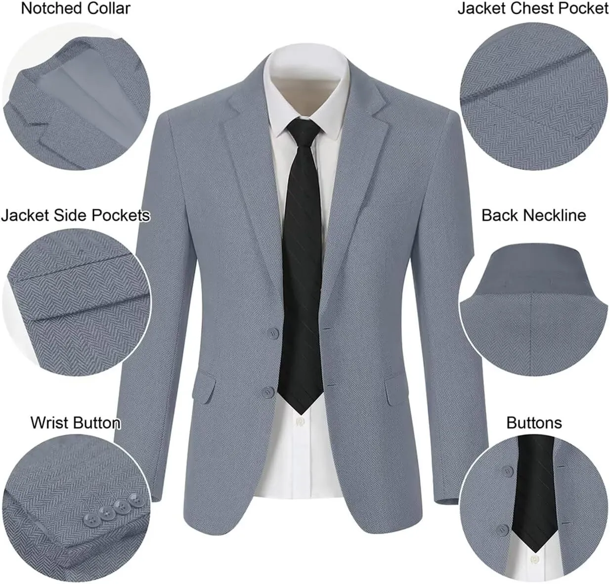 Retro Tweed Men's Suit Jackets Herringbone Slim Fit Sport Coats Blazer Prom Business Casual Men Tux Jacket Wedding Blazers